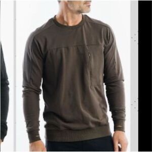 Zyia Active Fitted Crewneck Pullover Olive Army Green XL